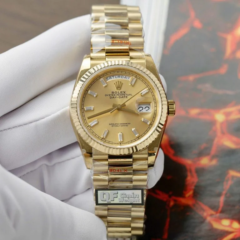 Dong-Ho-Rolex-Day-Date-128238-Che-Tac-Mat-Vang-Champagne-Trong-Luong-158gram-QF-Factory-36mm-6-768x768-1 Rolex Day-Date 36mm Presidential Super Clone with Yellow Dial