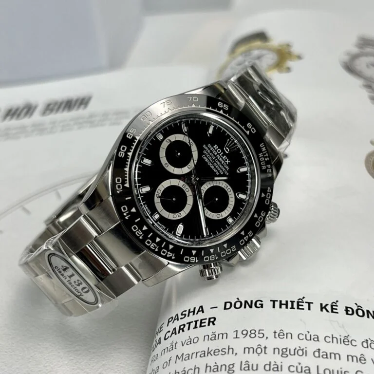 Dong-Ho-Rolex-Daytona-116500LN-Godzilla-Replica-Clean-Factory-40mm-4-768x768-1 Daytona 126500 Black Dial on 904L Stainless Steel Bracelet - Image 2