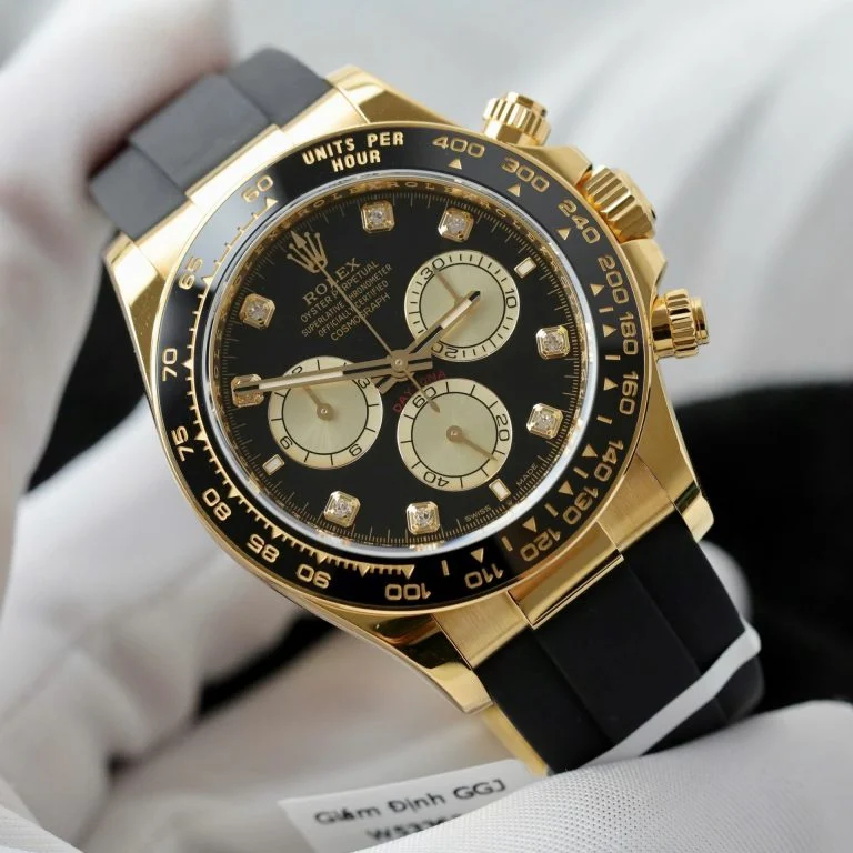 Dong-Ho-Rolex-Daytona-Che-Tac-Boc-Vang-18K-Bo-Chuyen-Dong-Calibre-4131-40mm-2-768x768-1 Daytona 126518 AVF 1:1 Best Edition Black/YG Diamonds Dial on Oysterflex Strap DD4131 (Mod) - Image 3