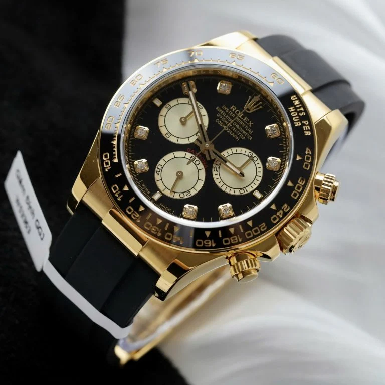 Dong-Ho-Rolex-Daytona-Che-Tac-Boc-Vang-18K-Bo-Chuyen-Dong-Calibre-4131-40mm-3-768x768-1 Daytona 126518 AVF 1:1 Best Edition Black/YG Diamonds Dial on Oysterflex Strap DD4131 (Mod) - Image 4