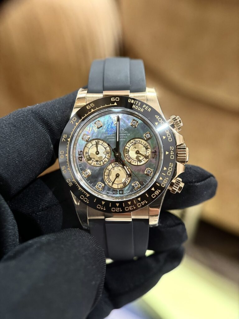 Dong-Ho-Rolex-Daytona-Mat-Xa-Cu-Tim-Coc-Moissanite-Nha-May-BT-40mm-4 Rolex Daytona Purple Mother of Pearl Dial Moissanite BT Factory 40mm - Image 2