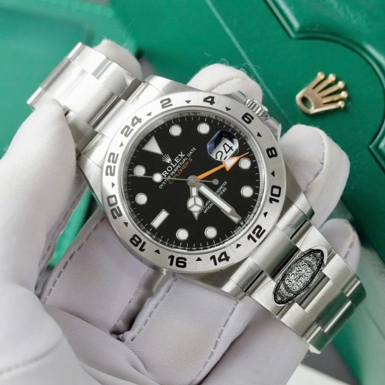 Dong-Ho-Rolex-Explorer-II-226570-Rep-11-Cao-Cap-Nhat-Mat-Den-Nha-May-Clean-42mm-2-768x768-1 Explorer II 42mm 226570 Black 904L SS QF 1:1 Best Edition Black Dial on Bracelet SH3285 CHS - Image 3