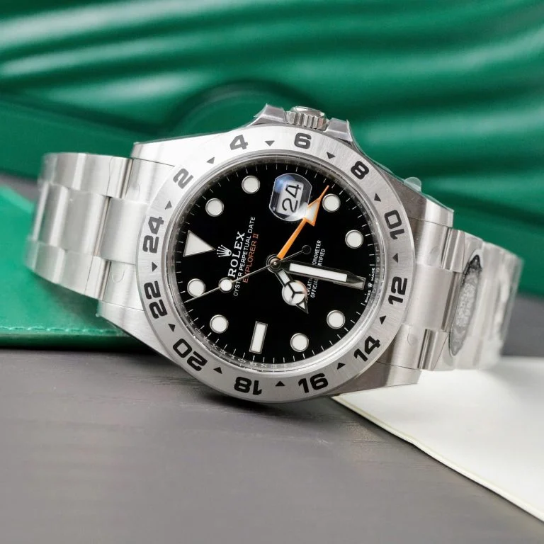 Dong-Ho-Rolex-Explorer-II-226570-Rep-11-Cao-Cap-Nhat-Mat-Den-Nha-May-Clean-42mm-3-768x768-1 Explorer II 42mm 226570 Black 904L SS QF 1:1 Best Edition Black Dial on Bracelet SH3285 CHS - Image 4