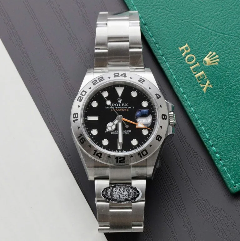Dong-Ho-Rolex-Explorer-II-226570-Rep-11-Cao-Cap-Nhat-Mat-Den-Nha-May-Clean-42mm-6-768x773-1 Explorer II 42mm 226570 Black 904L SS QF 1:1 Best Edition Black Dial on Bracelet SH3285 CHS