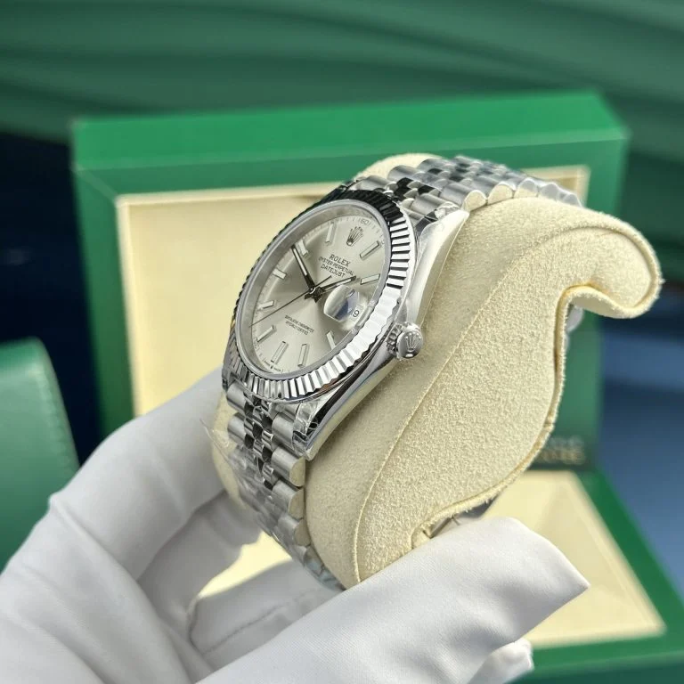 Dong-Ho-Rolex-Nam-Rep-11-DateJust-126334-Mat-So-Xam-Bac-VS-Factory-41mm-1-768x768-1 DateJust 41 126334 QF 1:1 Best Edition 904L Steel Silver Stick Dial on Jubilee Bracelet QF3235 (149g) - Image 6
