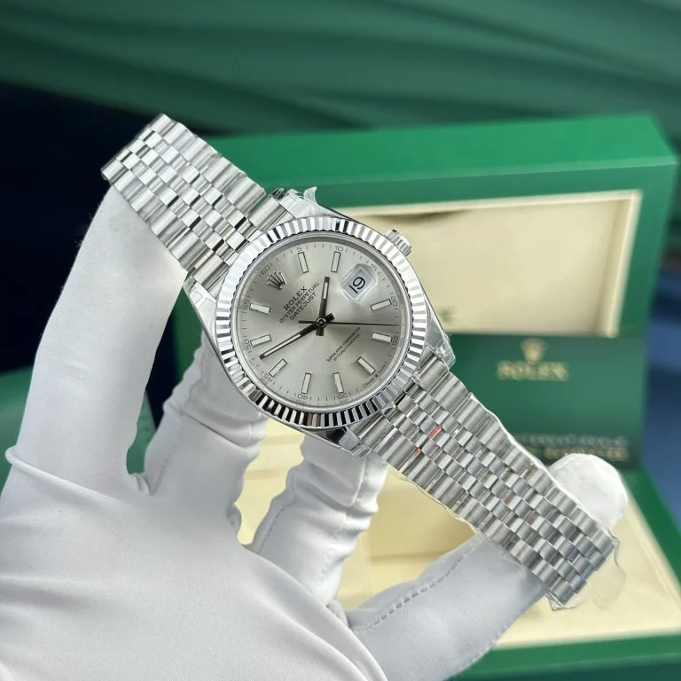 Dong-Ho-Rolex-Nam-Rep-11-DateJust-126334-Mat-So-Xam-Bac-VS-Factory-41mm-2-768x768-1 DateJust 41 126334 QF 1:1 Best Edition 904L Steel Silver Stick Dial on Jubilee Bracelet QF3235 (149g)