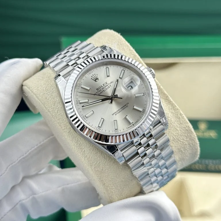 Dong-Ho-Rolex-Nam-Rep-11-DateJust-126334-Mat-So-Xam-Bac-VS-Factory-41mm-3-768x768-1 DateJust 41 126334 QF 1:1 Best Edition 904L Steel Silver Stick Dial on Jubilee Bracelet QF3235 (149g) - Image 2