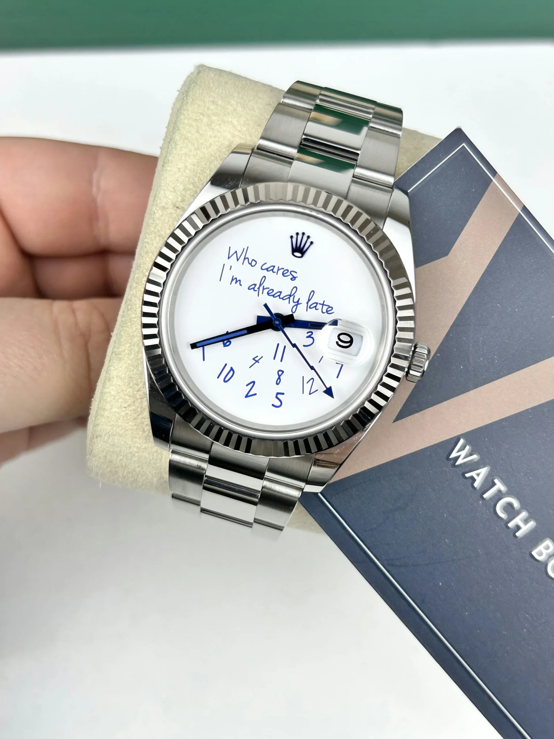 F0-e0YapFEKZJ-4XnDchktwkQjrjVWSYhMuuZczbI4M Rolex Datejust Who cares I¡¯m already late Size 41mm 3235 Movement 904L Stainless Steel Material - Image 4