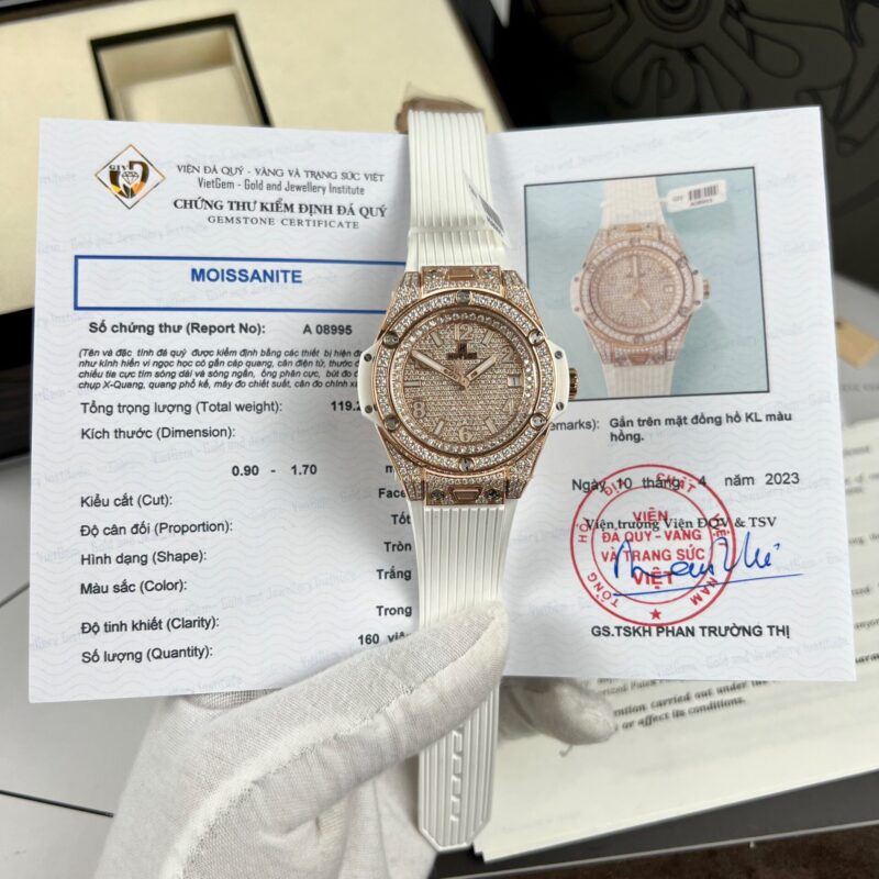 Hublot-Big-Bang-One-Click-Vang-Hong-Che-Tac-Moissanite-800x800 Hublot Big Bang One Click King Gold Pave White Full Moissanite Replica 39mm