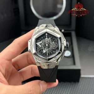 Hublot Big Bang Sang Bleu II Titanium Black Dial Rubber Strap Best Replica BBF 45mm