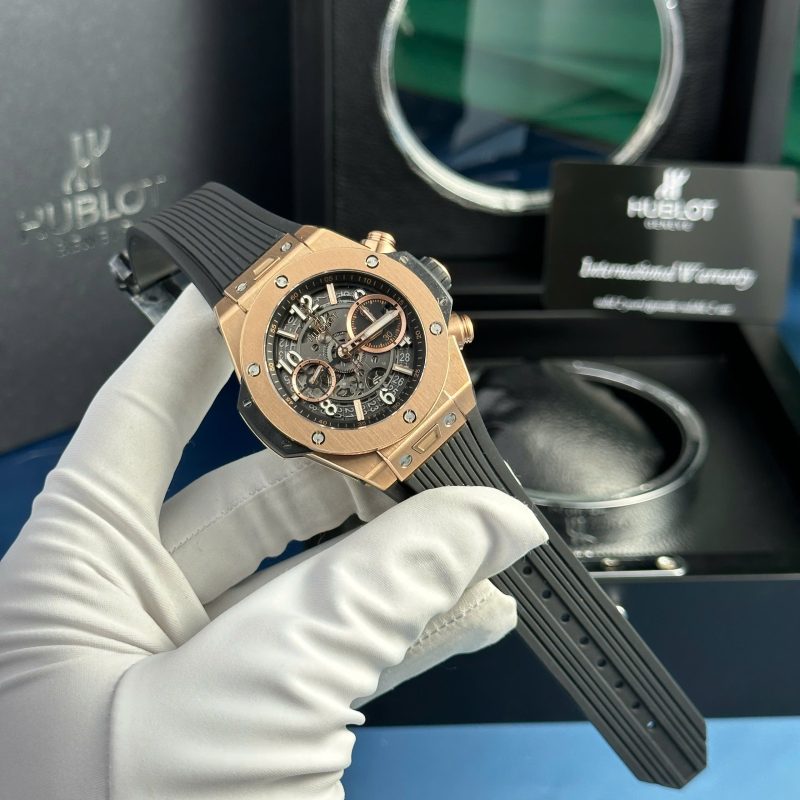 Hublot-Big-Bang-Unico-King-Gold-Black-Dial-Rubber-Strap-2-800x800 Hublot Big Bang Unico King Gold Black Dial Rubber Strap Replica BBF 42mm - Image 2