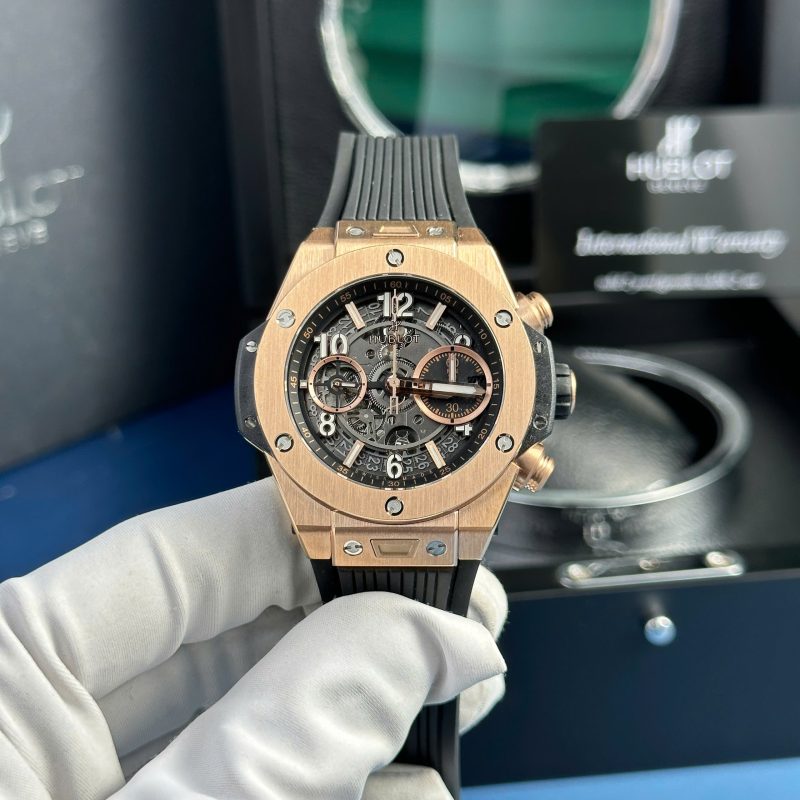 Hublot-Big-Bang-Unico-King-Gold-Black-Dial-Rubber-Strap-800x800 Hublot Big Bang Unico King Gold Black Dial Rubber Strap Replica BBF 42mm