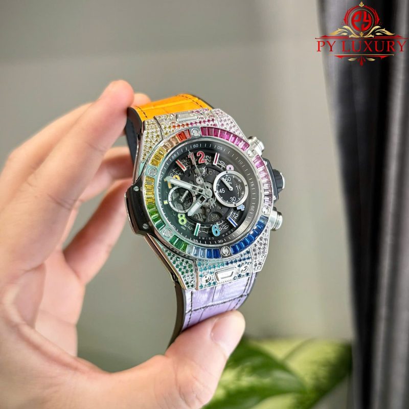 Hublot-Big-Bang-Unico-Titanium-Rainbow-Replica-4-800x800 Hublot Big Bang Unico Titanium Rainbow Leather Strap Best Replica ZF 45mm - Image 4