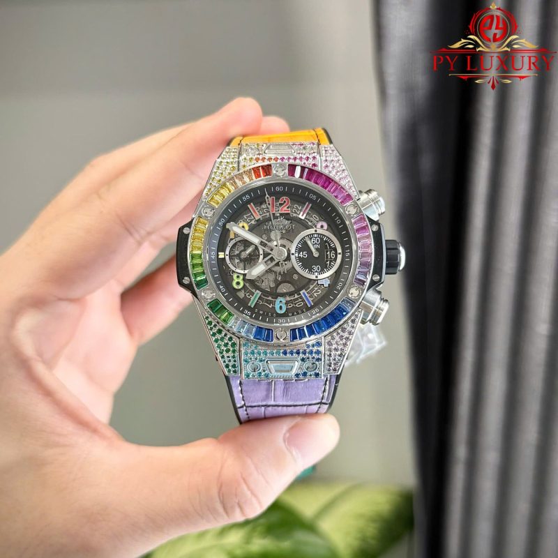 Hublot-Big-Bang-Unico-Titanium-Rainbow-Replica-5-800x800 Hublot Big Bang Unico Titanium Rainbow Leather Strap Best Replica ZF 45mm - Image 5