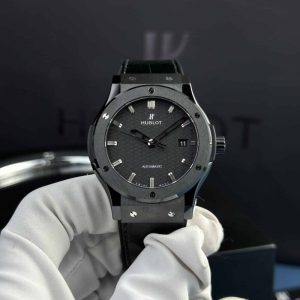 Hublot Classic Fusion Black Magic Carbon Dial Leather Super Clone 42mm