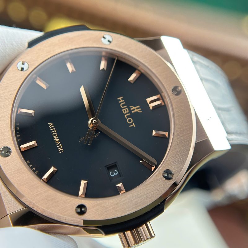 Hublot-Classic-Fusion-King-Gold-Black-Dial-Leather-5-800x800 Hublot Classic Fusion King Gold Black Dial Leather Best Replica JJF 42mm - Image 5