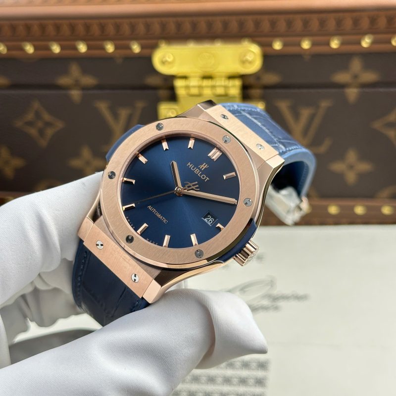 Hublot-Classic-Fusion-King-Gold-Blue-Dial-Leather-3-800x800 Hublot Classic Fusion King Gold Blue Dial Best Replica JJF 42mm - Image 3
