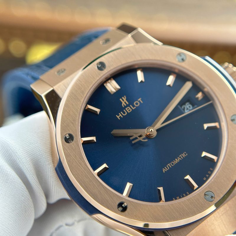Hublot-Classic-Fusion-King-Gold-Blue-Dial-Leather-4-800x800 Hublot Classic Fusion King Gold Blue Dial Best Replica JJF 42mm - Image 4