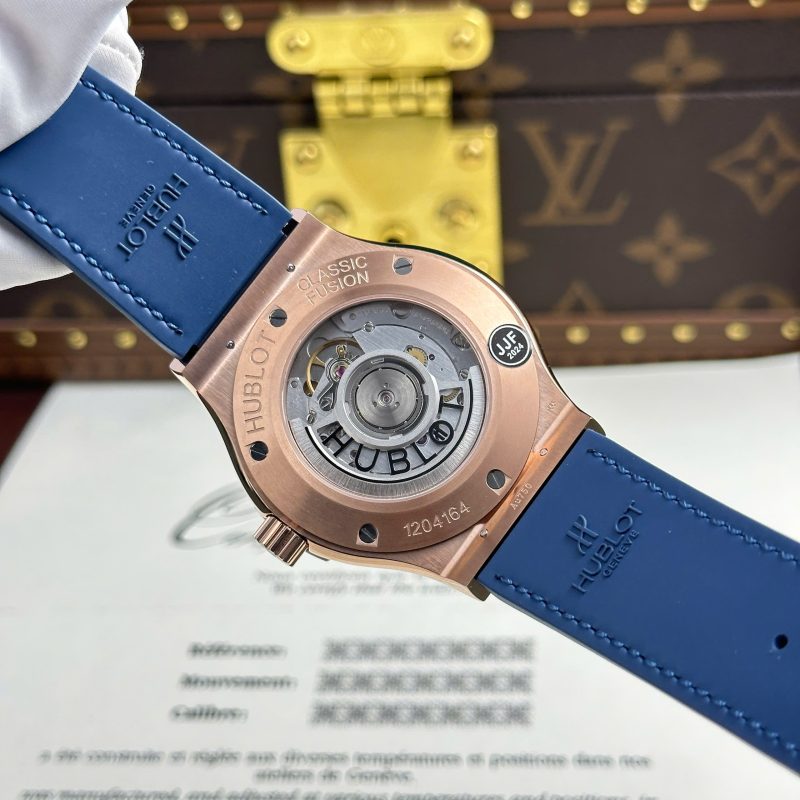 Hublot-Classic-Fusion-King-Gold-Blue-Dial-Leather-8-800x800 Hublot Classic Fusion King Gold Blue Dial Best Replica JJF 42mm - Image 8