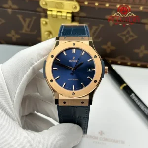 Hublot Classic Fusion King Gold Navy Blue Dial 45mm 1:1 Best Replica JJZ Factory