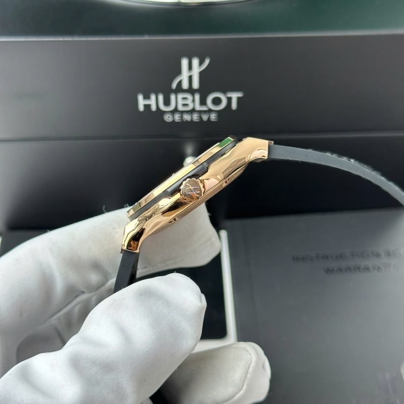 Hublot-Classic-Fusion-King-Gold-White-Dial-Leather-5-1-800x800 Hublot Classic Fusion King Gold White Dial Black Leather Strap Replica 38mm - Image 5