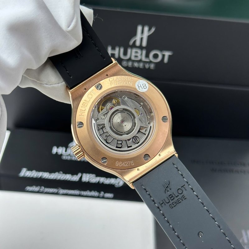 Hublot-Classic-Fusion-King-Gold-White-Dial-Leather-7-1-800x800 Hublot Classic Fusion King Gold White Dial Black Leather Strap Replica 38mm - Image 7