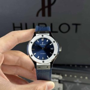 Hublot Classic Fusion Titanium Blue Dial Leather Best Replica JJF 38mm