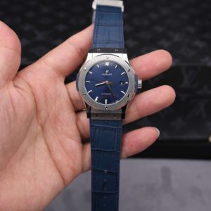 Hublot Classic Fusion Titanium Blue Dial Leather Strap 1:1 Replica 42mm