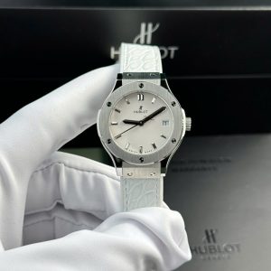 Hublot Classic Fusion Titanium White Dial Quartz Leather Strap Ladies Replica 33mm