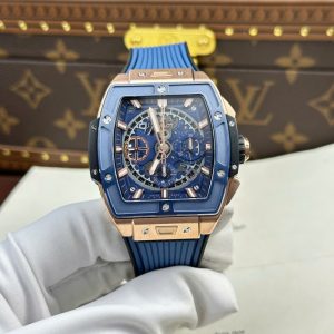 Hublot Spirit of Big Bang King Gold Blue Ceramic Best Replica BBF 42mm
