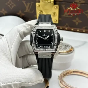 Hublot Spirit of Big Bang Titanium Diamonds Black Dial Rubber Strap Replica 39mm