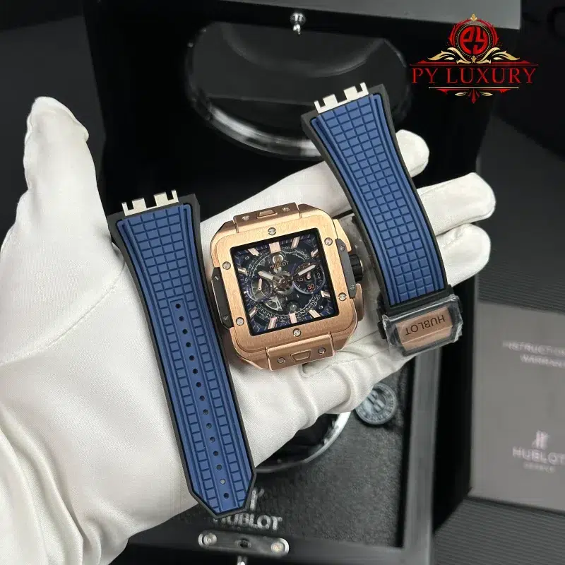 Hublot-Square-Bang-Unico-King-Gold-Blue-Rubber-Strap-Best-Replica-2-800x800 Hublot Square Bang Unico King Gold Blue Rubber Strap Best Replica BBF 42mm - Image 2