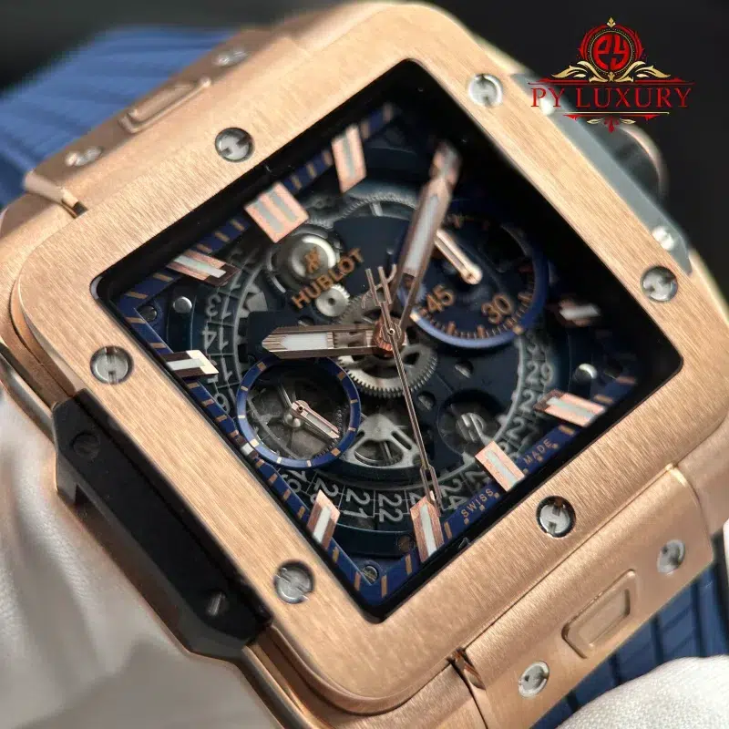 Hublot-Square-Bang-Unico-King-Gold-Blue-Rubber-Strap-Best-Replica-4-800x800 Hublot Square Bang Unico King Gold Blue Rubber Strap Best Replica BBF 42mm - Image 4