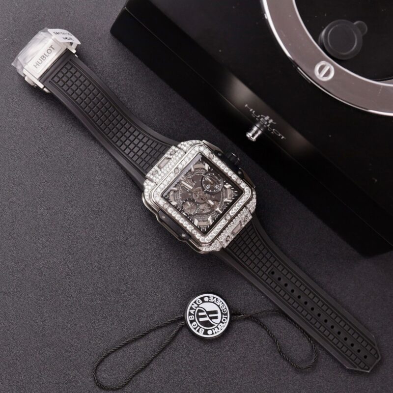 Hublot-Square-Bang-Unico-Titanium-Iced-Out-Moissanite-2-800x800 Hublot Square Bang Titanium Iced Out Moissanite Top Quality Replica 42mm - Image 2