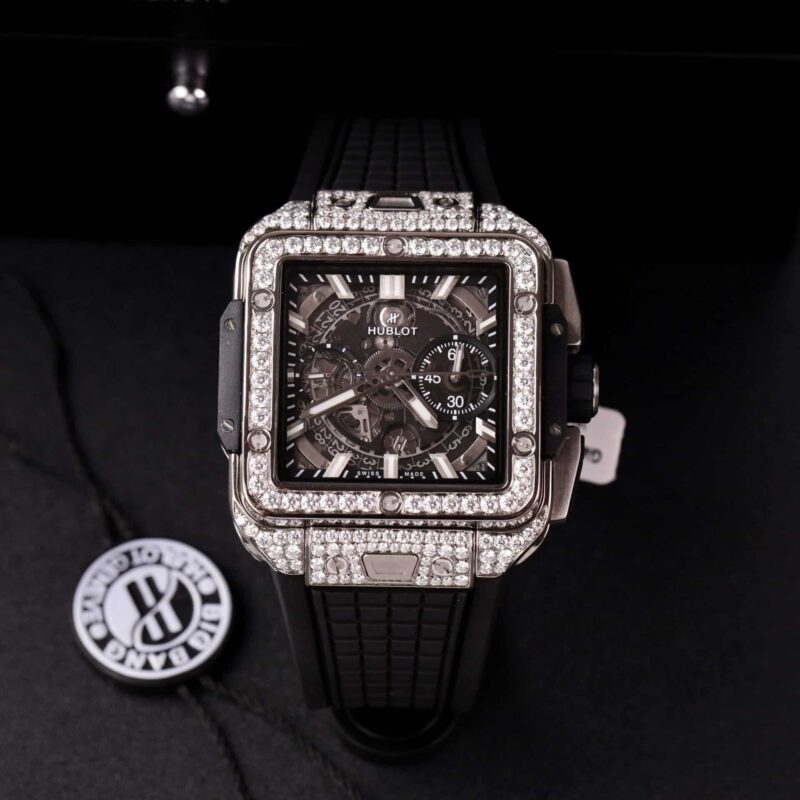 Hublot-Square-Bang-Unico-Titanium-Iced-Out-Moissanite-4-800x800 Hublot Square Bang Titanium Iced Out Moissanite Top Quality Replica 42mm - Image 4