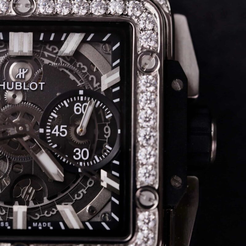 Hublot-Square-Bang-Unico-Titanium-Iced-Out-Moissanite-6-800x800 Hublot Square Bang Titanium Iced Out Moissanite Top Quality Replica 42mm - Image 6