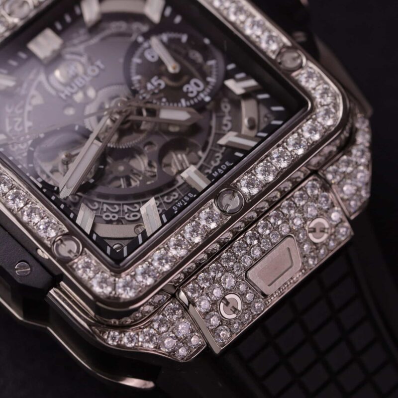 Hublot-Square-Bang-Unico-Titanium-Iced-Out-Moissanite-7-800x800 Hublot Square Bang Titanium Iced Out Moissanite Top Quality Replica 42mm - Image 7