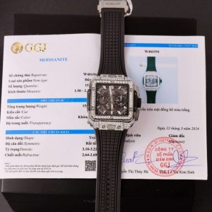 Hublot Square Bang Titanium Iced Out Moissanite Top Quality Replica 42mm