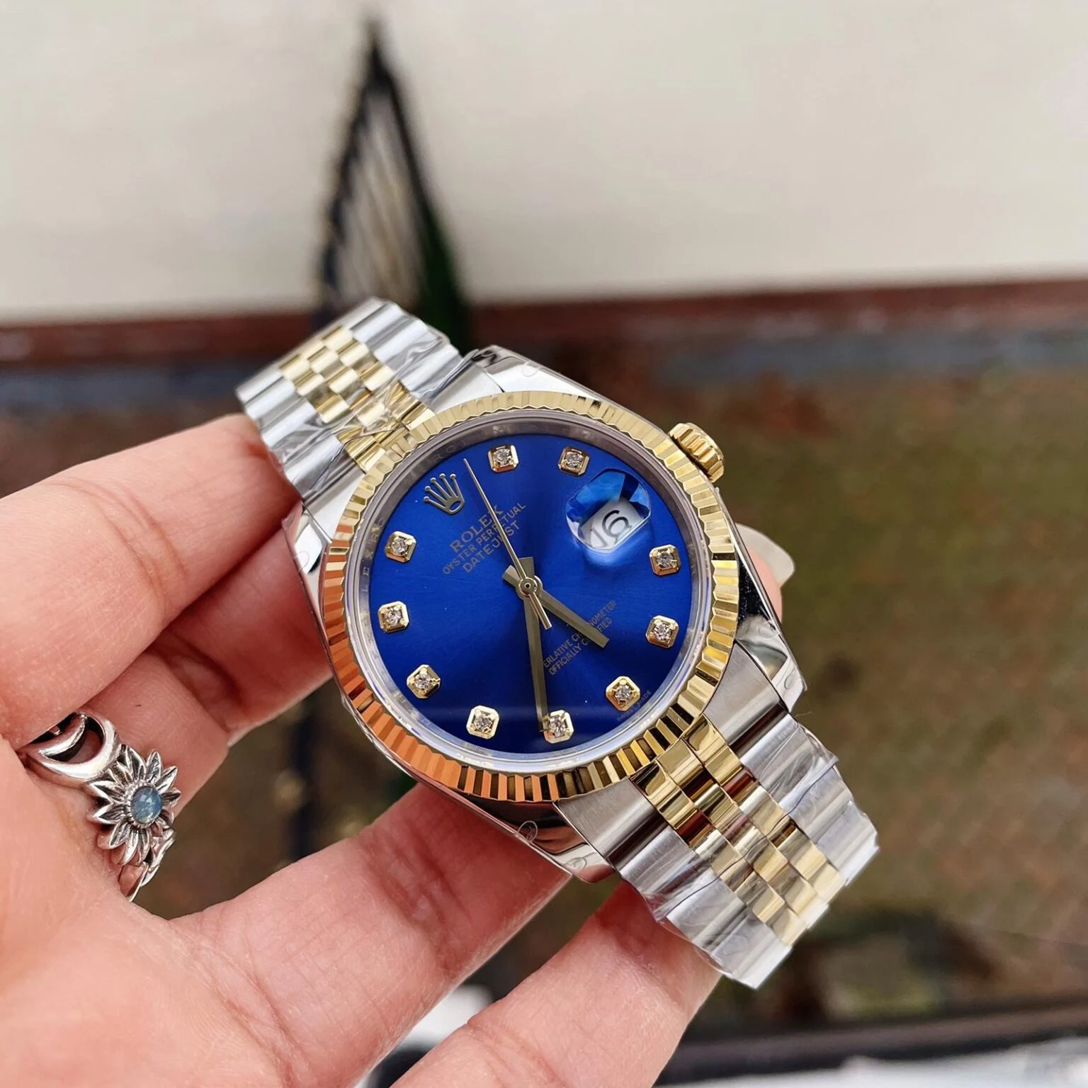 IMG_0597-2-1536x1536-1 Rolex DateJust 31mm Ladies 278289 BPF Blue /gold Dial 316L steel A2836 movement - Image 2