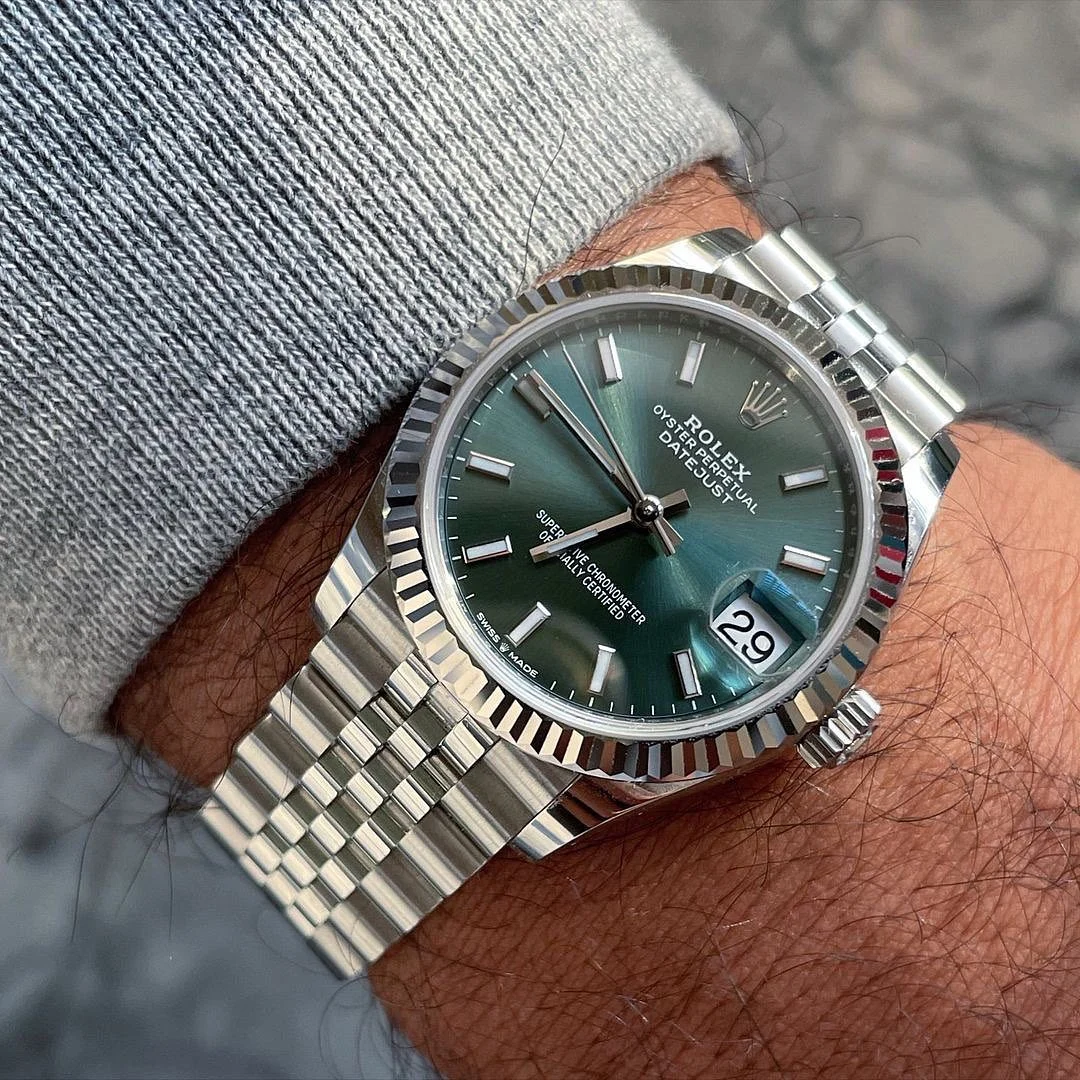 MrWatch85-Green-Datejust-1 DateJust 41 126334 QF 1:1 Best Edition 904L Steel Green Stick Dial on Jubilee Bracelet QF3235 (149g) - Image 3