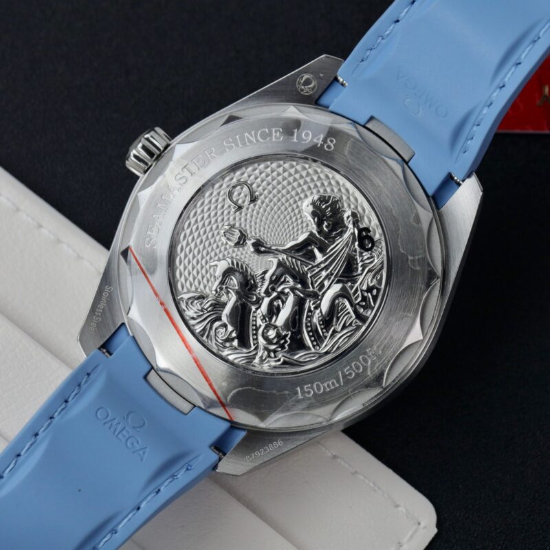 OMEGA-Seamaster-Aqua-Terra-GMT-Worldtimer-Summer-Blue-Dial-6-800x800 Omega Aqua Terra GMT Worldtimer Summer Blue Rubber Strap Best Replica VSF 43mm - Image 6