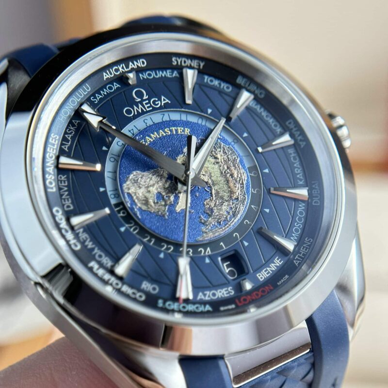 Omega-Aqua-Terra-Worldtimer-GMT-Blue-Dial-Rubber-Strap-3-800x800 Omega Aqua Terra Worldtimer GMT Blue Dial Rubber Strap Best Replica 43mm - Image 3