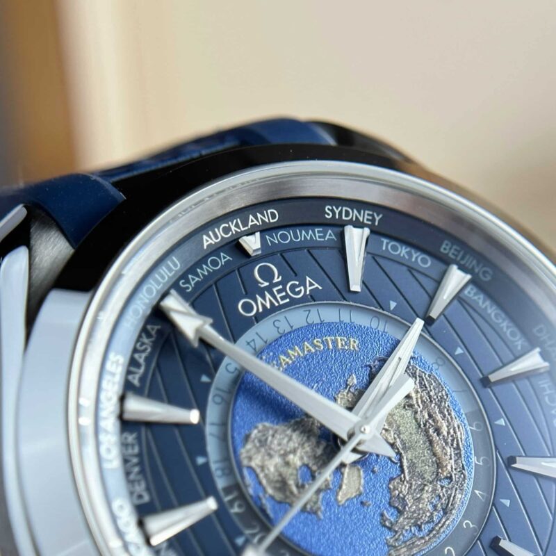 Omega-Aqua-Terra-Worldtimer-GMT-Blue-Dial-Rubber-Strap-4-800x800 Omega Aqua Terra Worldtimer GMT Blue Dial Rubber Strap Best Replica 43mm - Image 4