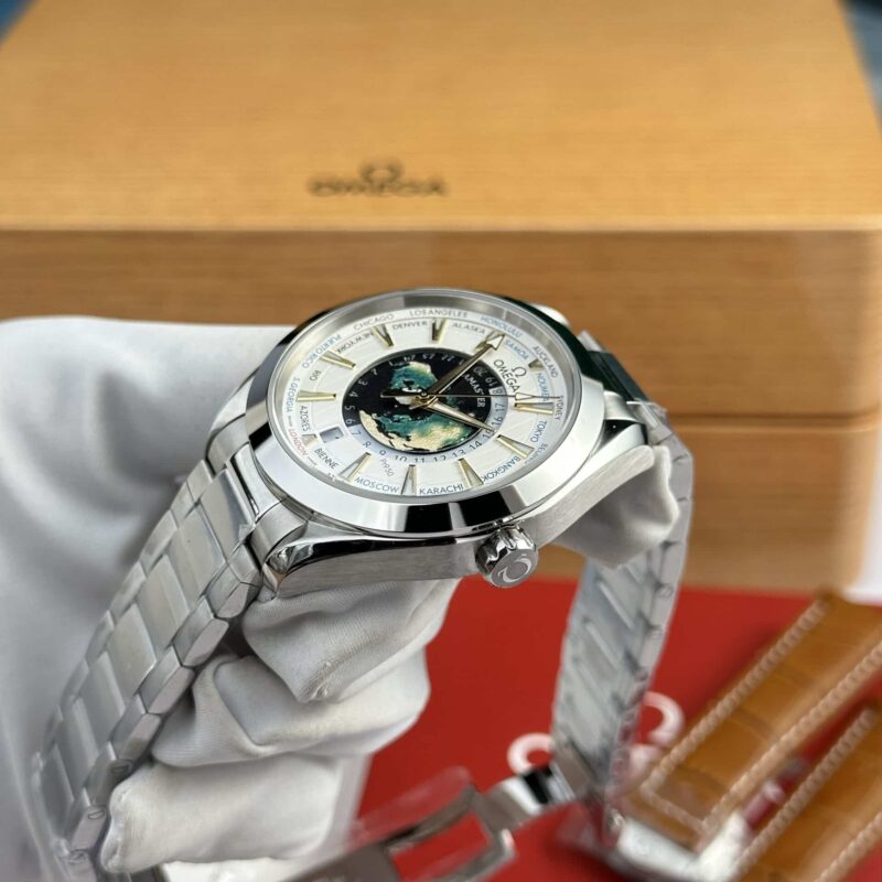 Omega-Aqua-Terra-Worldtimer-GMT-White-Dial-5-800x800 Omega Aqua Terra Worldtimer GMT White Dial Best Replica VSF 43mm - Image 5