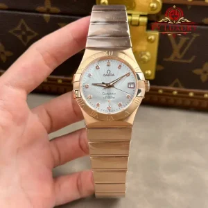 Omega Constellation 123.50.38.21.52.001 Red Gold Silver Diamond Dial Best Replica 38mm