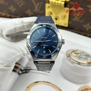 Omega Constellation Chronometer 131.33.41.21.03.001 Blue Dial Leather Strap Best Replica 41mm