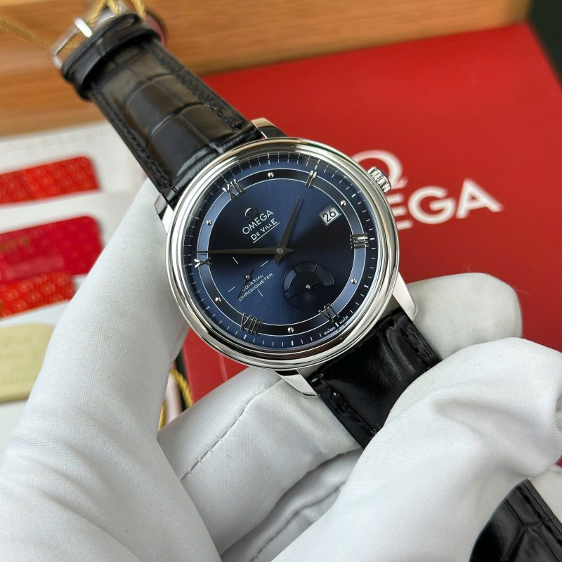 Omega-De-Ville-Prestige-Power-Reserve-Blue-Dial-Leather-1-800x800 Omega De Ville Prestige Power Reserve Blue Dial Black Leather Strap Best Replica 39.5mm