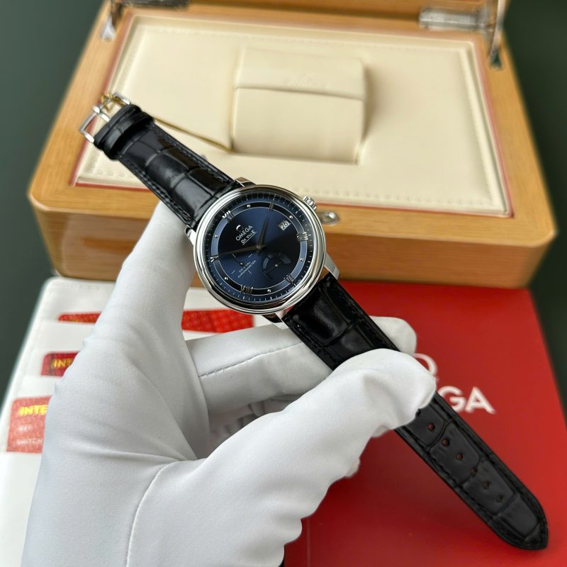 Omega-De-Ville-Prestige-Power-Reserve-Blue-Dial-Leather-2-800x800 Omega De Ville Prestige Power Reserve Blue Dial Black Leather Strap Best Replica 39.5mm - Image 2