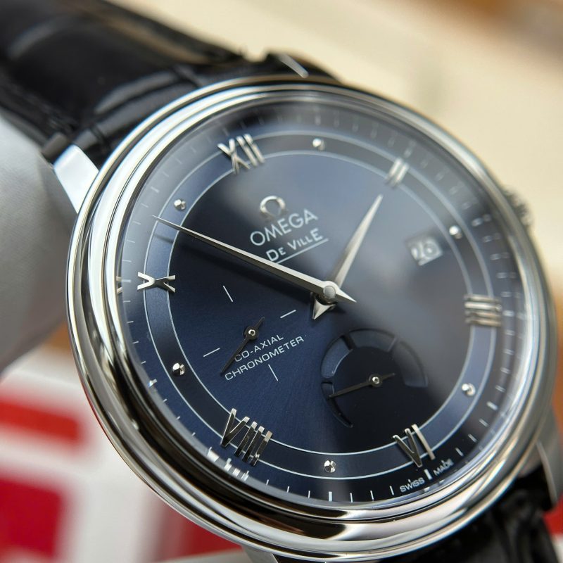 Omega-De-Ville-Prestige-Power-Reserve-Blue-Dial-Leather-5-800x800 Omega De Ville Prestige Power Reserve Blue Dial Black Leather Strap Best Replica 39.5mm - Image 5