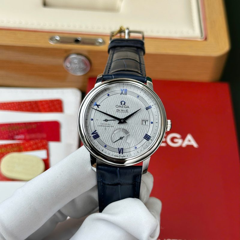 Omega-De-Ville-Prestige-Power-Reserve-Grey-Dial-Leather-800x800 Omega De Ville Prestige Power Reserve Grey Dial Blue Leather Strap Best Clone 39.5mm